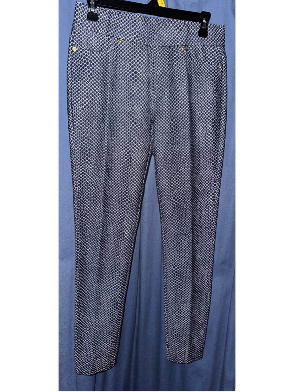 Women's Michael Kors Skinny Pants Size M Black White Snake Print